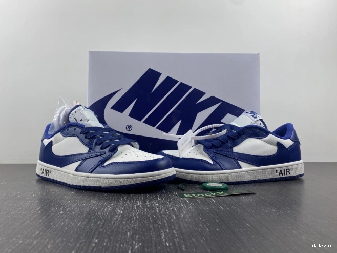 1st Kicks Shoes TRAVIS OFF-WHITE CUSTOM DM7890-101 1 X AIR JORDAN X SCOTT 0728